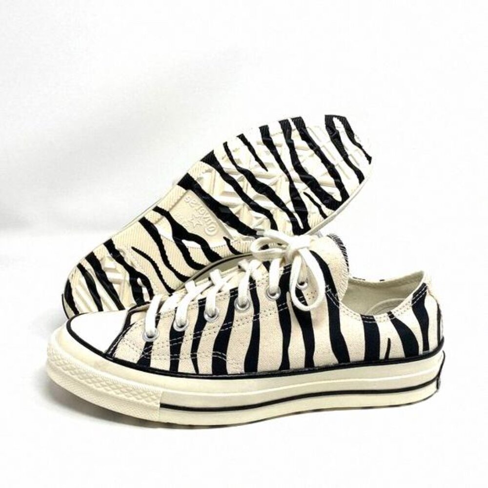 Converse Chuck 70 Low Black Zebra Stripes Black Beige 167811C Size Men's Shoes - Picture 2 of 9